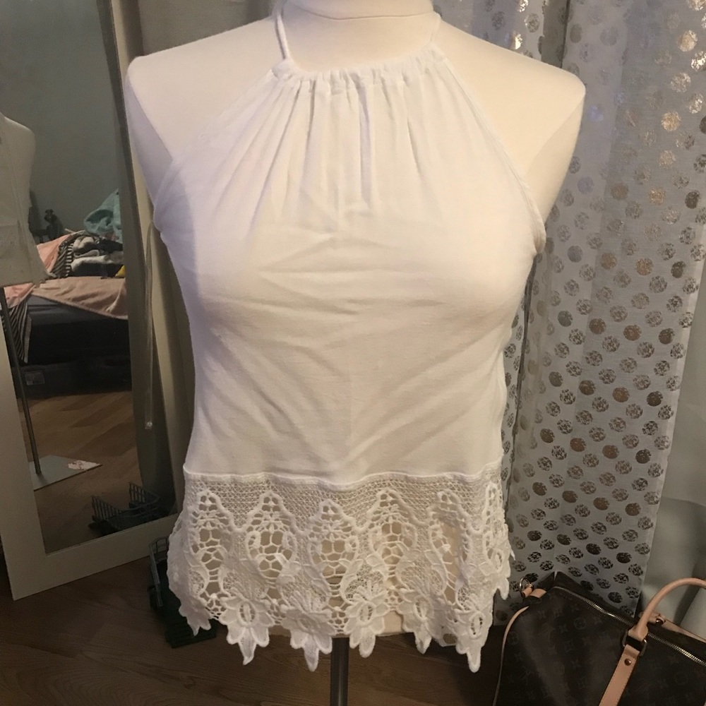 White lace tank top